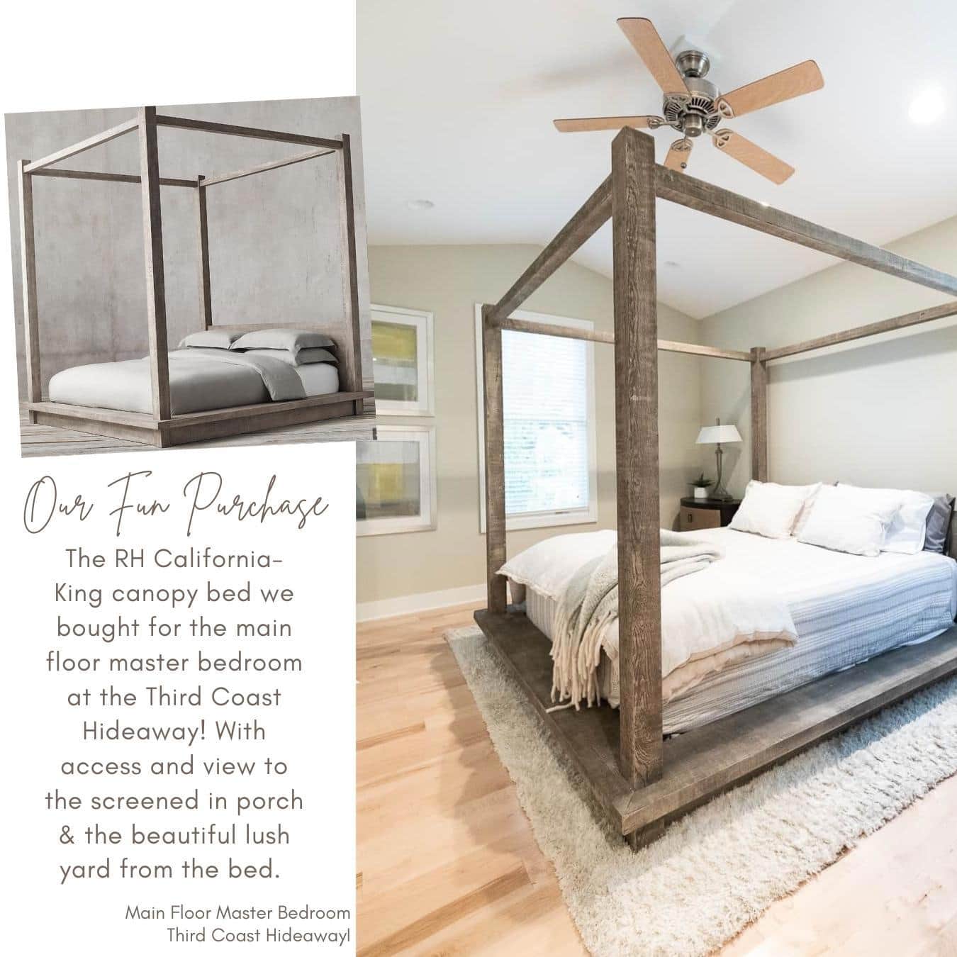 Master bedroom with canopy bed