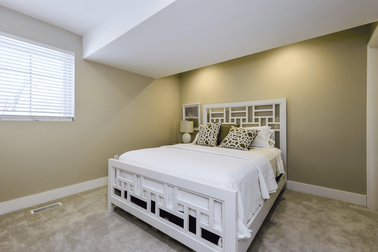 Bedroom with white bedding